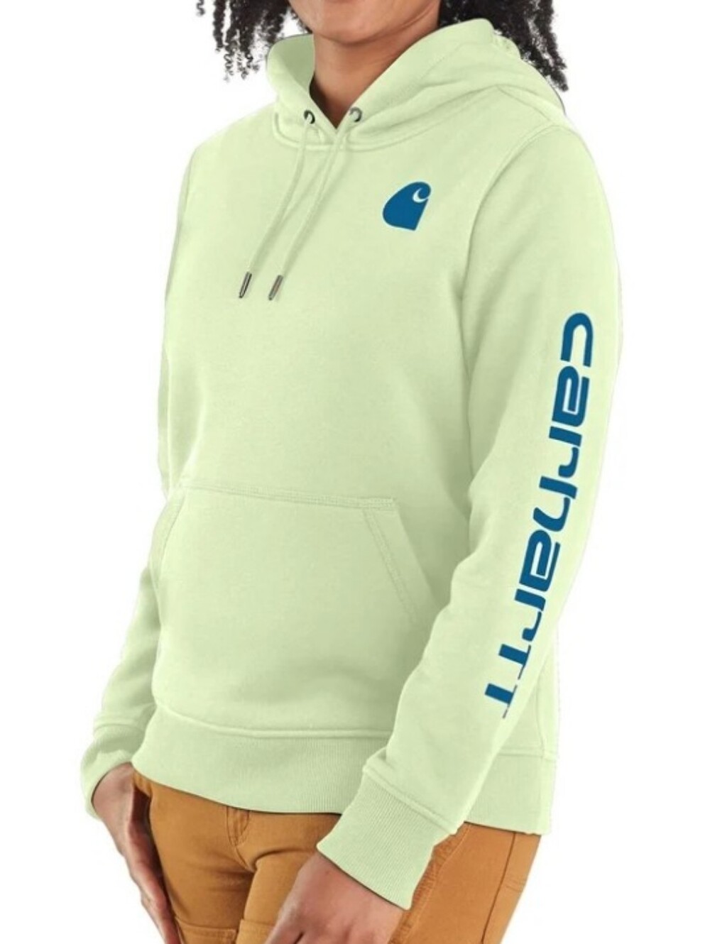 Carhartt Iconic Clarksburg Logo Sweatshirt Light Green Hoodie